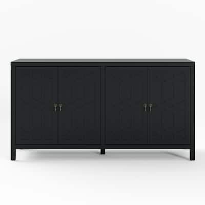 60" W Sideboard Cabinet with Adjustable Shelves and 4 Doors
