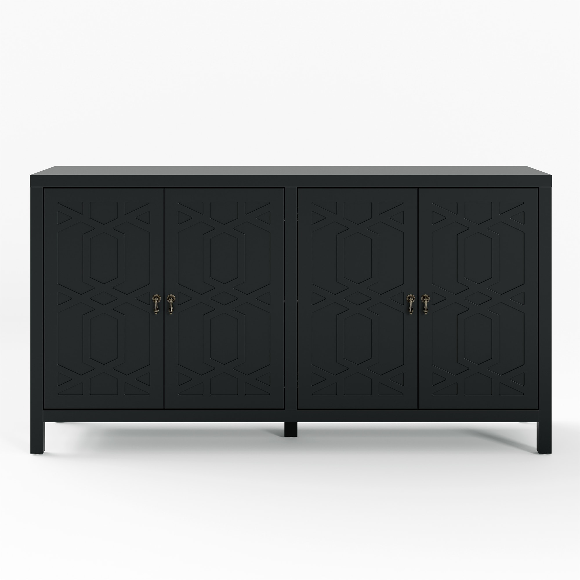 60" W Sideboard Cabinet with Adjustable Shelves and 4 Doors