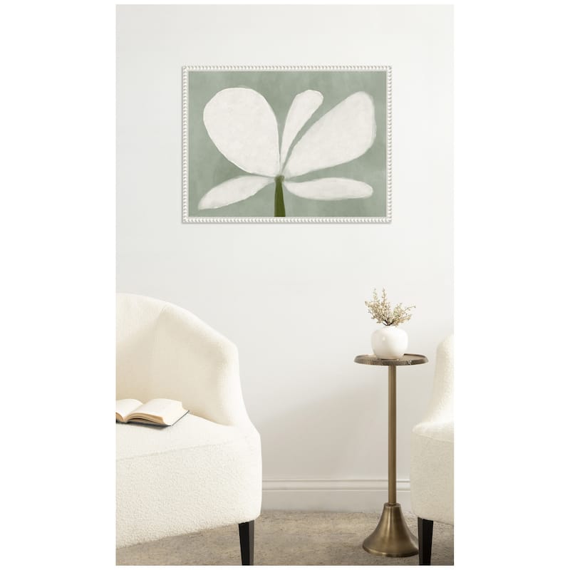 Kate and Laurel White Floral No. 2 by Gabrielly Guedes Framed Canvas Wall Art Print