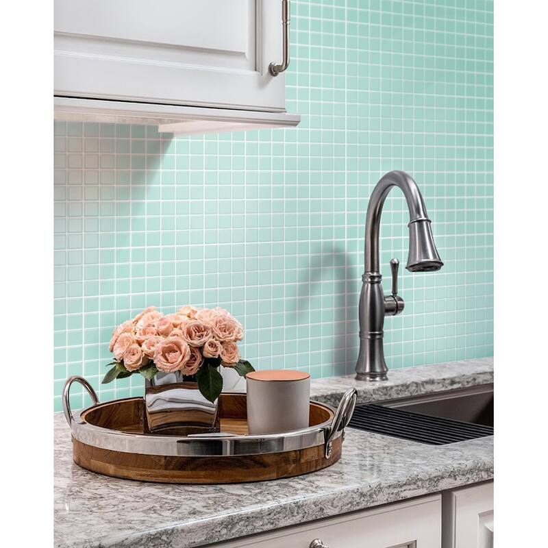 Apollo tile 12" x 12" Colorway Matte Blizzard Blue Glass Tile (9.67 sq ft/case) - 10 Pack