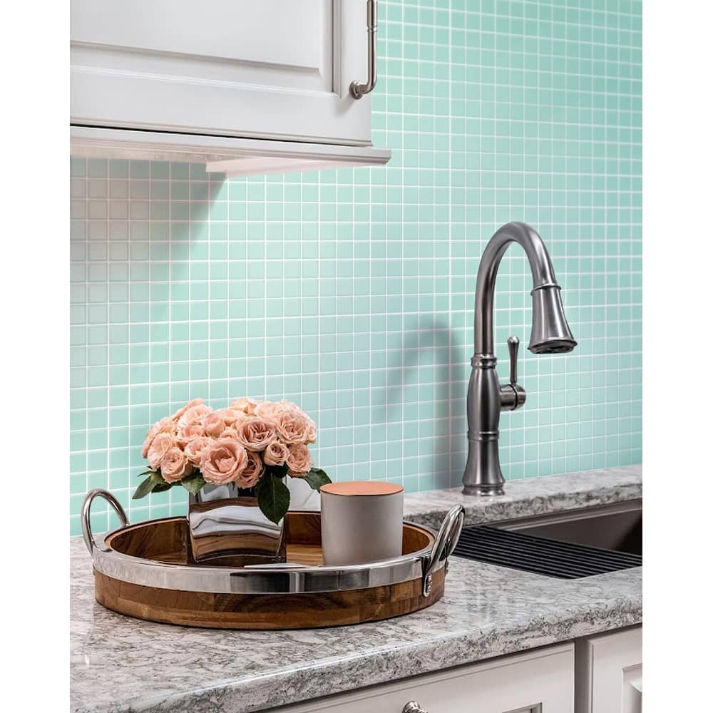 Apollo tile 12" x 12" Colorway Matte Blizzard Blue Glass Tile (9.67 sq ft/case) - 10 Pack