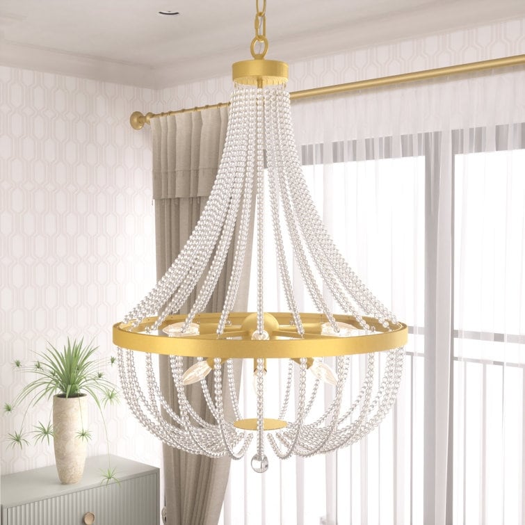 Acroma 8 - Light Brass Glitter Modern Gold Chandelier
