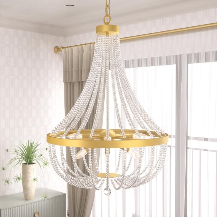 Acroma 8 - Light Brass Glitter Modern Gold Chandelier
