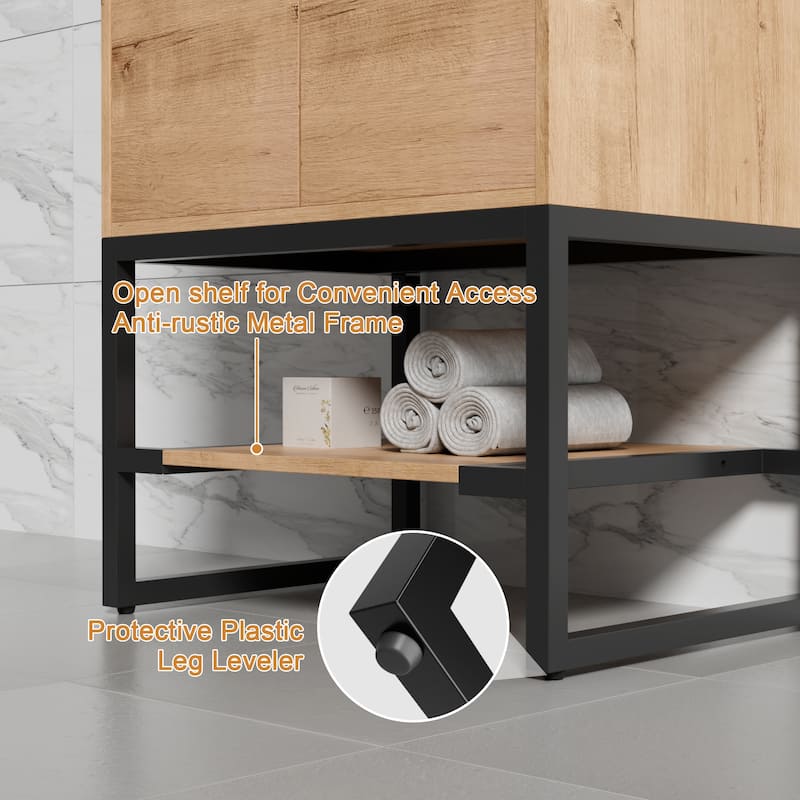 Bathroom Vanity Set Under-mount Ceramic Sink Combo Free Standing