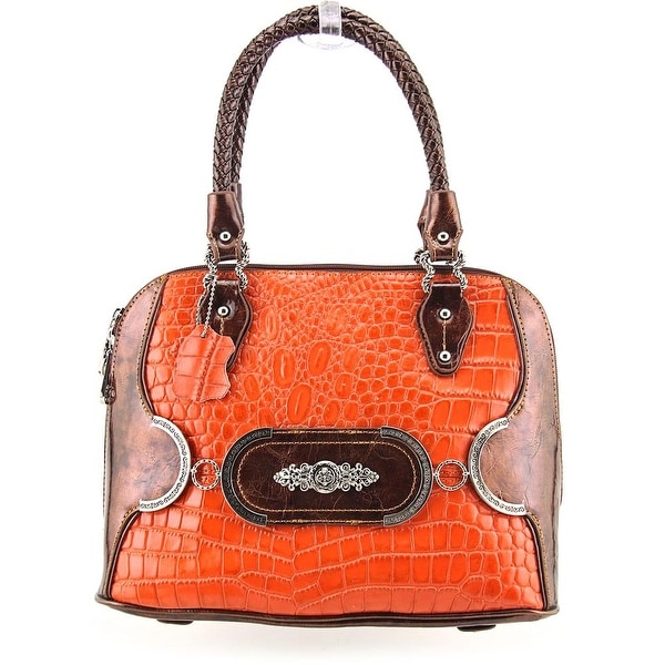 Madi Claire Makenzie Women Leather Satchel - Orange