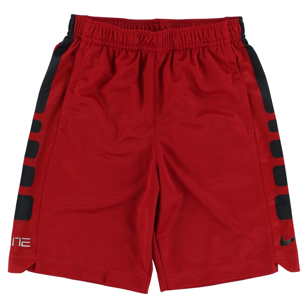 red and black striped shorts