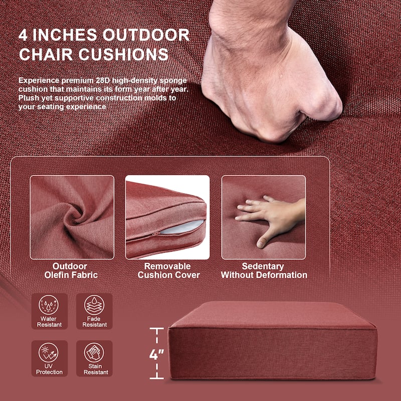 Outdoor Wicker High Back Club Chair Brown-Red - Brown