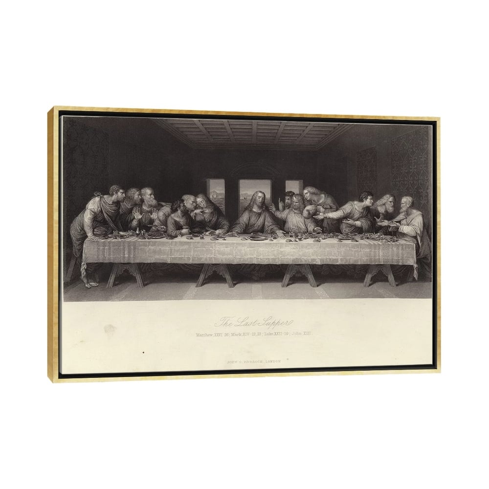 iCanvas "The Last Supper " by Leonardo da Vinci Framed Canvas Print