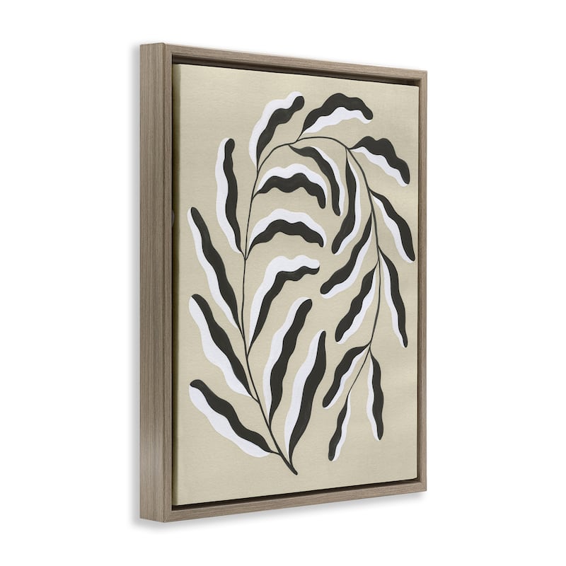 Stupell Curved Blooming Botanical Framed Floater Canvas Wall Art Design By Grace Popp