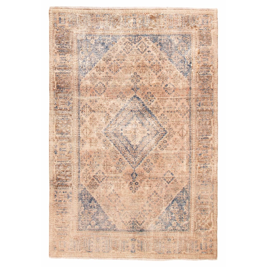 ECARPETGALLERY Hand-knotted Antalya Vintage Tan Wool Rug - 6'8 x 10'0