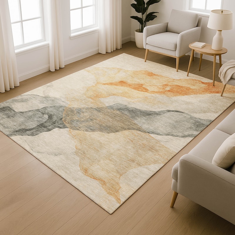 Premium Washable Super Soft Contemporary Fizal Mayfield Rug
