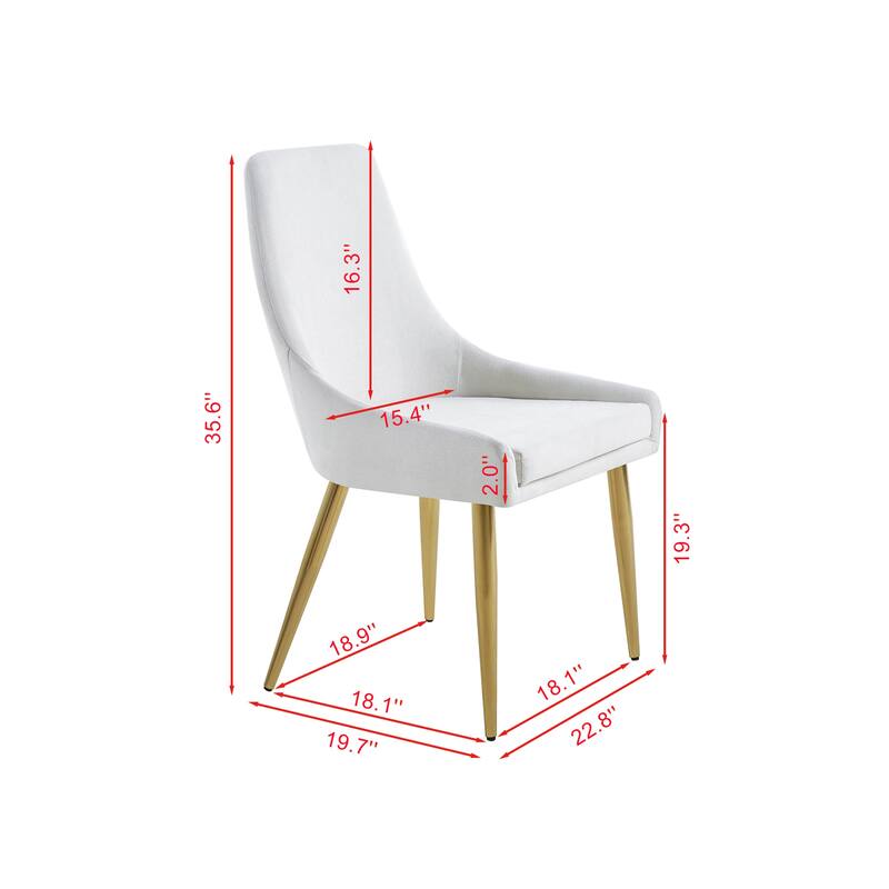 Upholstered Armless Fabric Dining Chairs (Set of 2)