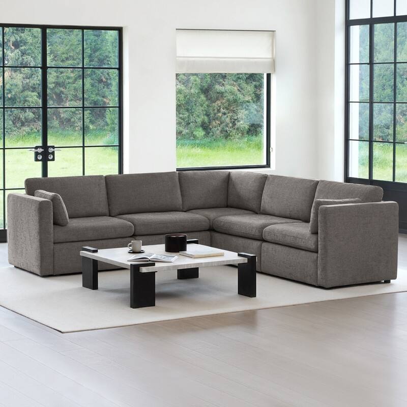 Spruce & Spring Mia Oversized Modular Sectional Fabric Sofa Set