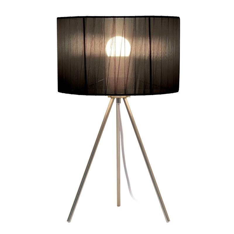 Creekwood Home 19.69" Contemporary Brushed Nickel Pedestal Table Lamp - 19.69
