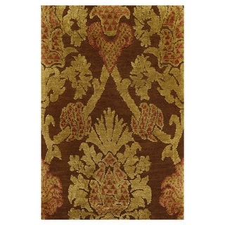 Hand Knotted KPSI Brown Tibetan Wool & Silk Oriental Area Rug (2x3) - 2' x 3'
