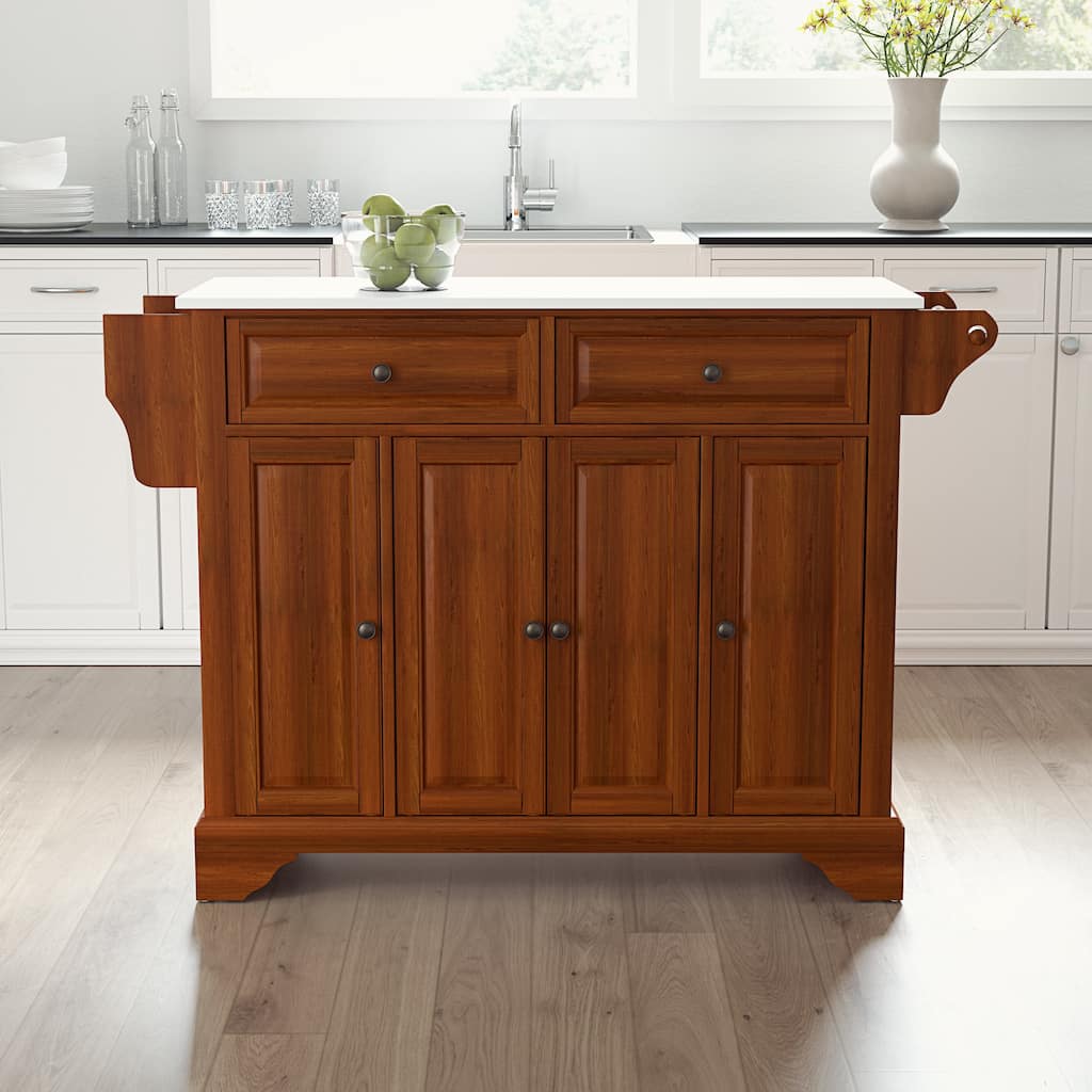 Crosley Lafayette Granite Top Full Size Kitchen Island/Cart - 51.5"W x 18"D x 36"H