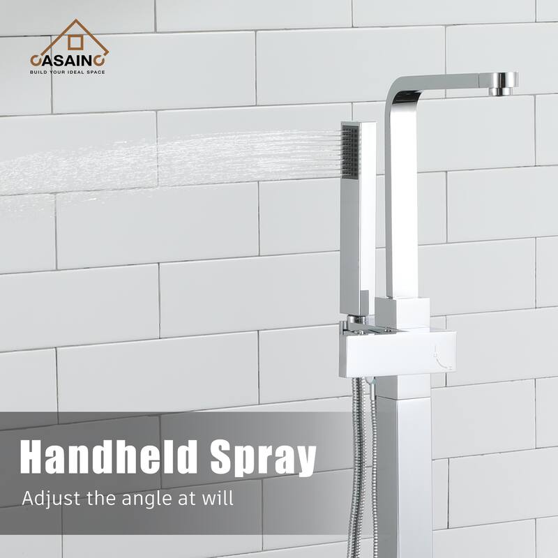 CASAINC 1-Handle Freestanding Tub Faucet with Handheld Shower Head