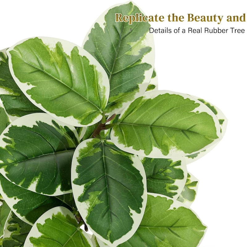Home Fiddle Leaf Fig Tree Artificial Faux Rubber Tree for Home Decor