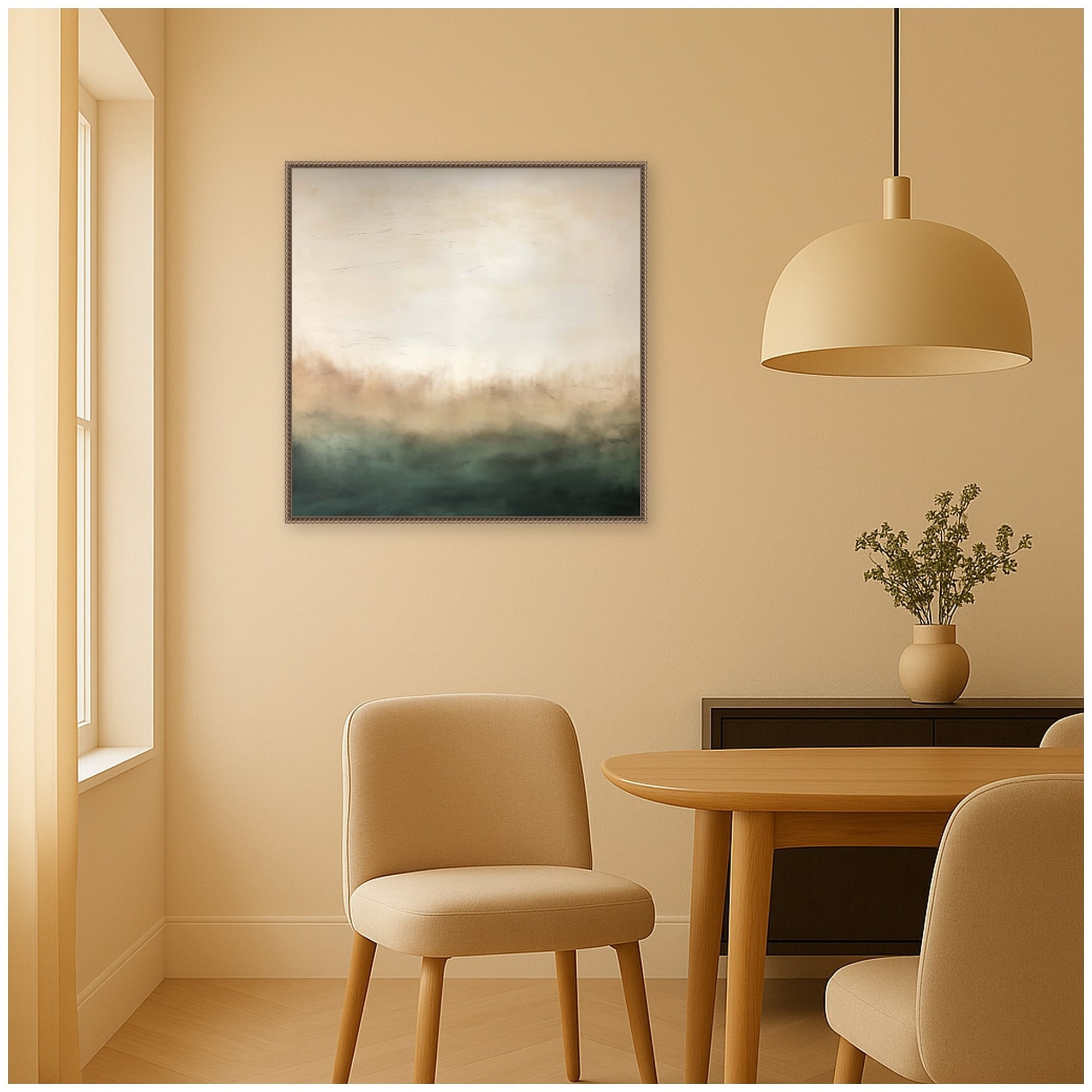 Kate and Laurel Green Mountain Abstract III by Amy Lighthall Framed Canvas Wall Art Print