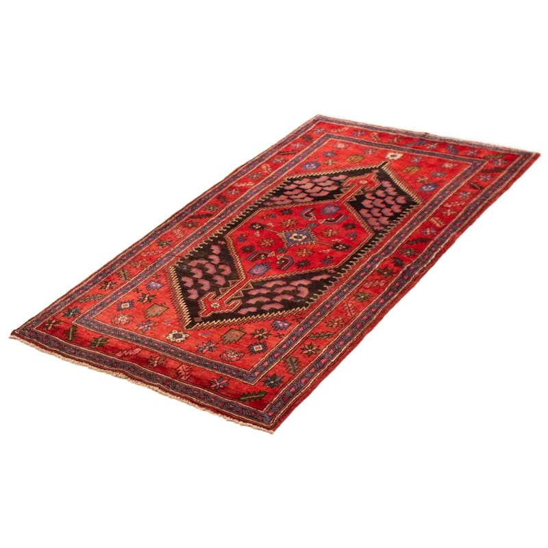 ECARPETGALLERY Hand-knotted Andelz Red Wool Rug - 4'3 x 7'8