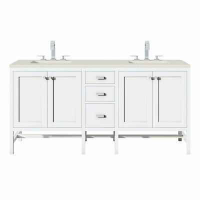 James Martin Vanities E444-V72-3LDL Addison 72" Double Basin Wood