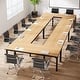 preview thumbnail 1 of 49, 6.5FT Conference Meeting Seminar Business Table Set for 16-20 Person (Set of 6) Maple+Black