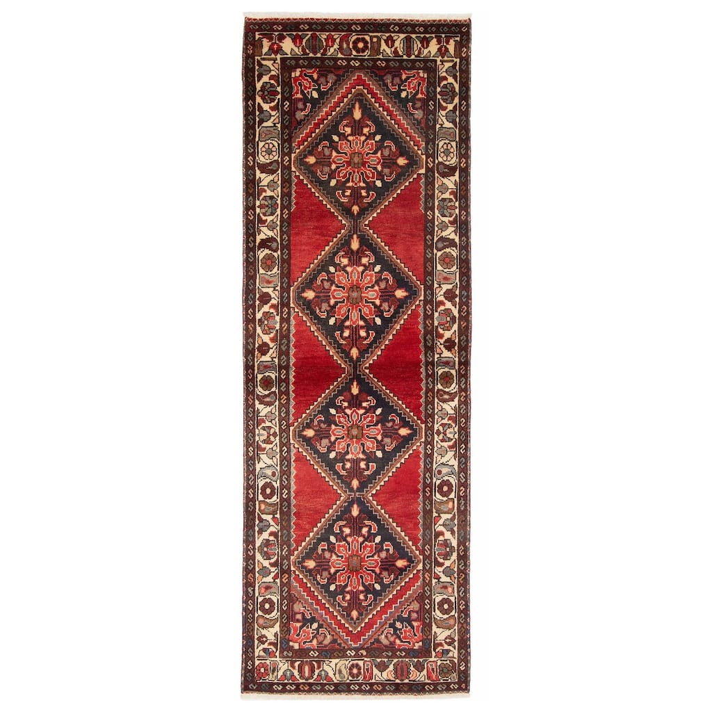 ECARPETGALLERY Hand-knotted Anadol Red Wool Rug - 3'2 x 9'3