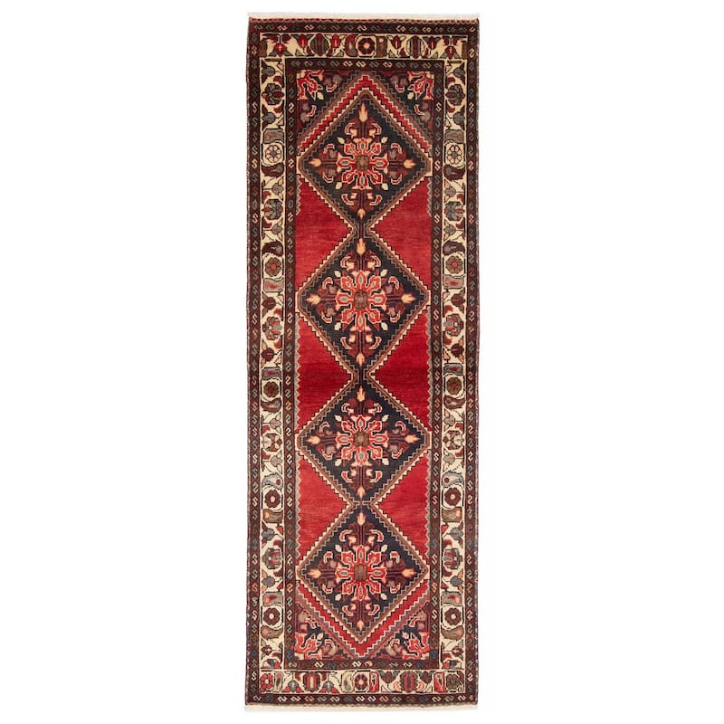 ECARPETGALLERY Hand-knotted Anadol Red Wool Rug - 3'2 x 9'3 - Red - 3'2 x 9'3