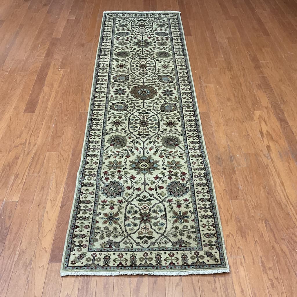 HERAT ORIENTAL Hand-knotted 2'7 x 9'7 Indo Tabriz Wool Runner - 2'7" x 9'7"