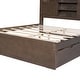 preview thumbnail 9 of 16, Full Size Wood Platform Bed with House-Shaped Storage Headboard and 2 Drawers, Walnut Finish