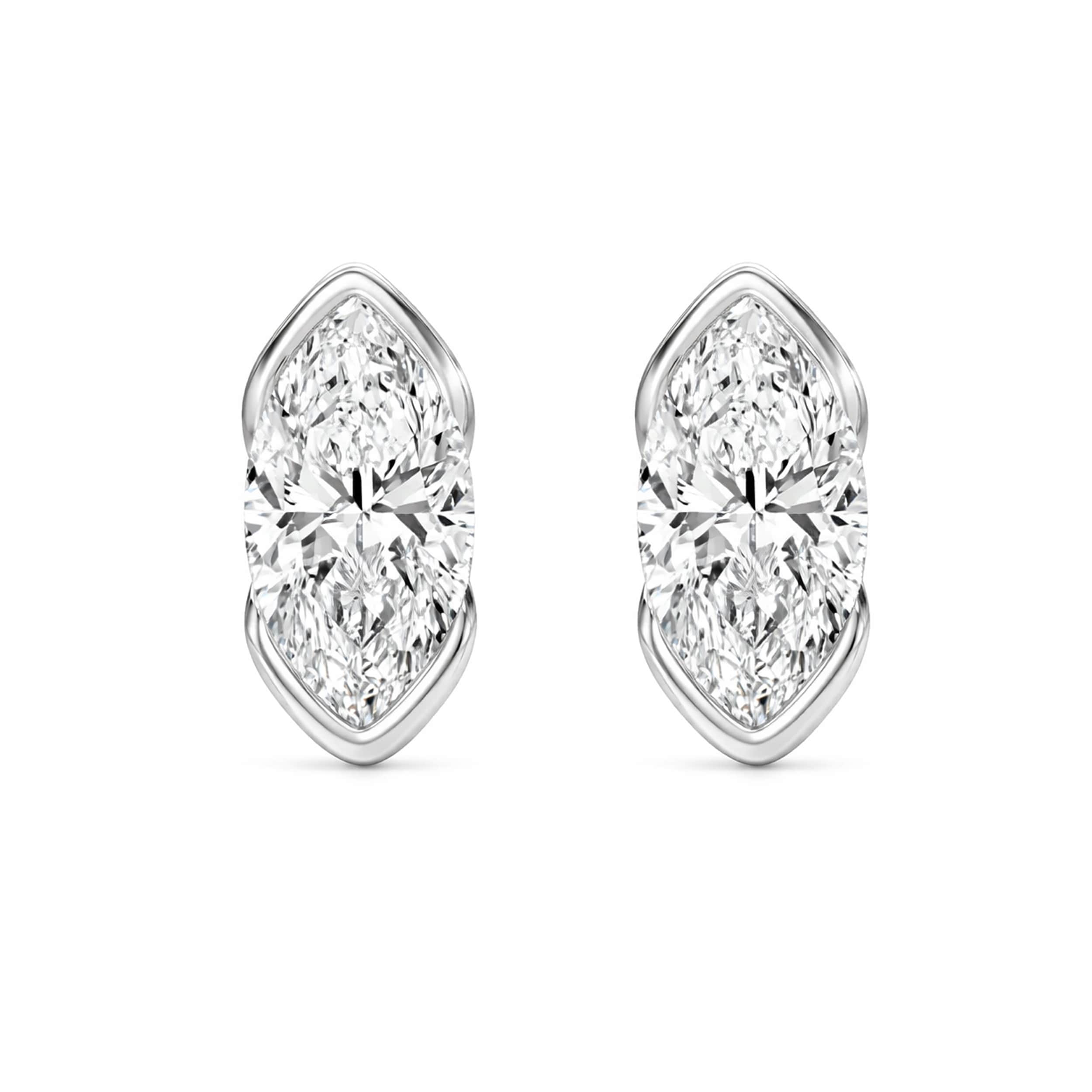 Auriya 14k Gold Lab Grown Marquise Diamond Stud Earrings 0.50 to 8.00 ct. tw. Push-Back (E-F VS)
