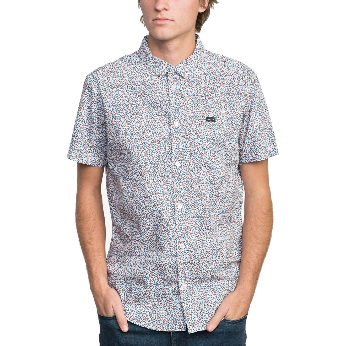rvca slim fit button up