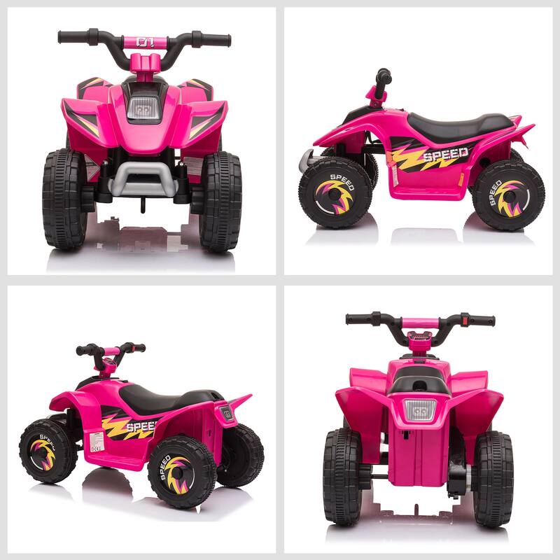 6V Kids ATV Ride-On Car - Battery-Powered Quad with Forward/Reverse Switch for 18-36 Months Old