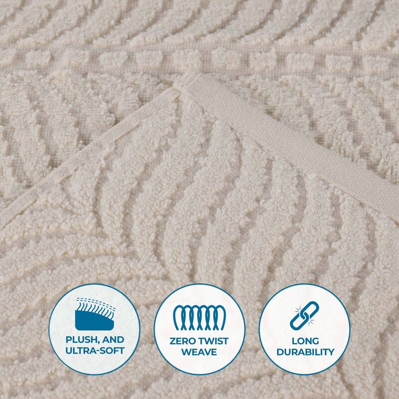 Superior Chevron Zero Twist Solid and Jacquard Cotton 8 Piece Towel Set