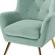 preview thumbnail 139 of 141, Eusebio Tufted Velvet Accent Chair with Wingback, Arms, and Metal Gold Legs for Living Room or Bedroom by HULALA HOME