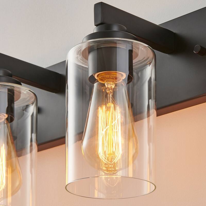 KAWOTI 2-Light Bathroom Vanity Light with Clear Glass Shade