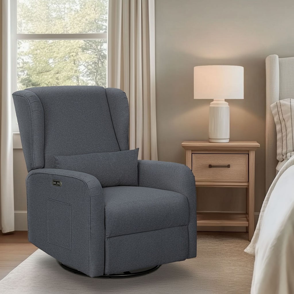 Madison Park Candace Power Recliner 3-in-1 with Swivel, Glider, USB Ports