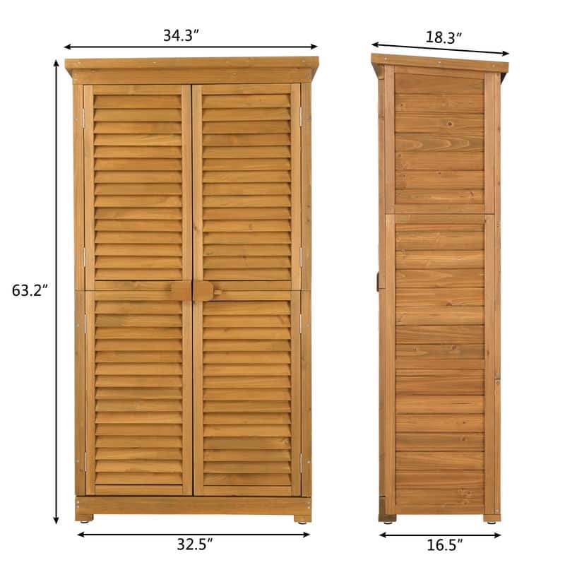 2.8 ft. W x 5.2 ft. H Garden Solid Wood Tool Storage Shed
