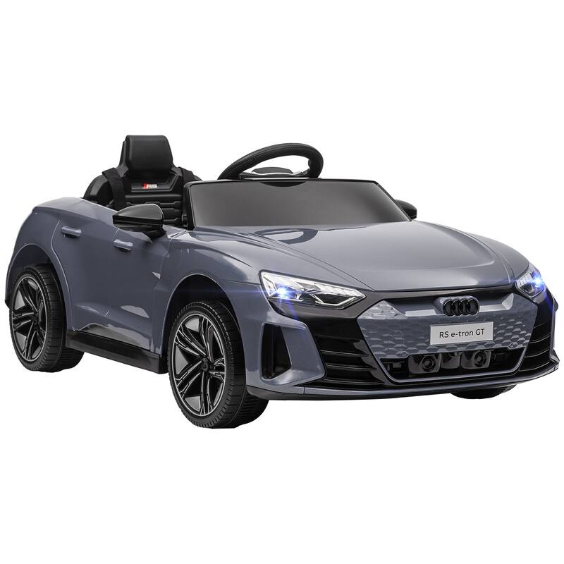 Licensed Audi RS E-tron GT 12V Ride On Car, Electric Toy for Kids, 3.1 MPH, Remote Control, Music & Suspension - Gray