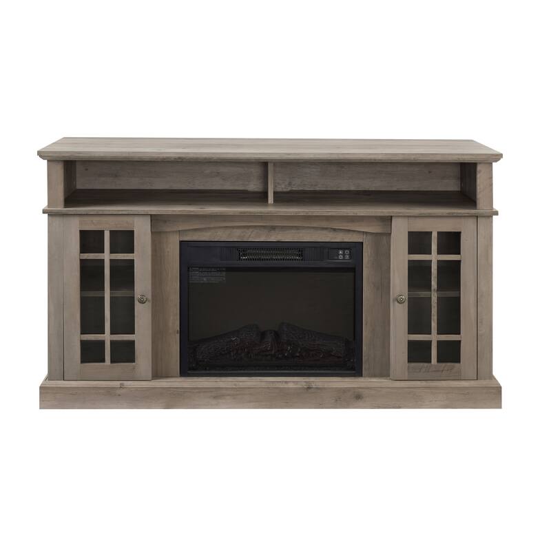 ​​Classic American Fireplace TV Stand with 2 Drawers and 2 Storage Cabinets for Living Rooms and Bedrooms​