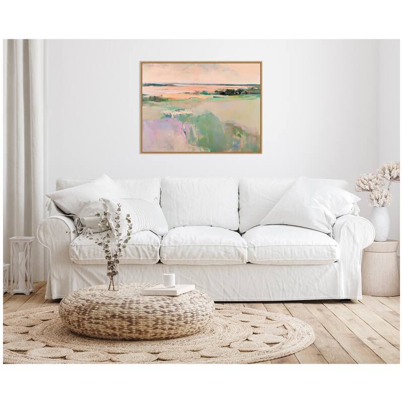 Kate and Laurel Sylvie Pastel Horizon III Framed Canvas by Amy Lighthall