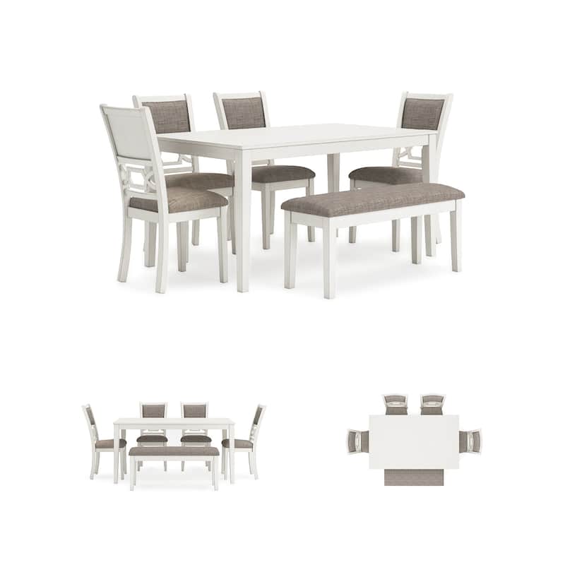 Signature Design by Ashley Erinberg White/Gray Dining Table Set (Set of 6)