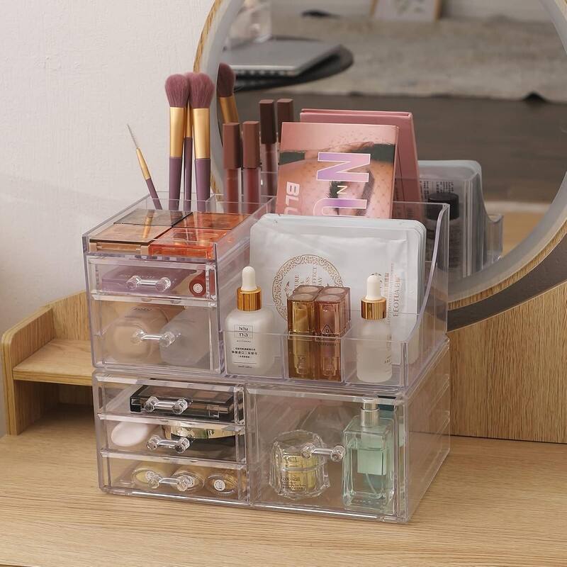 2 Pack Clear Makeup Storage Organizer