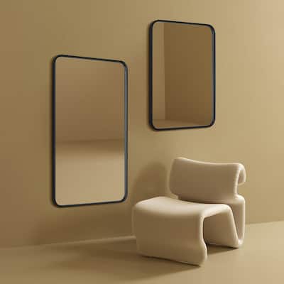 Rounded Rectangle Bathroom Vanity Mirror, Vertically/Horizontal Hanging