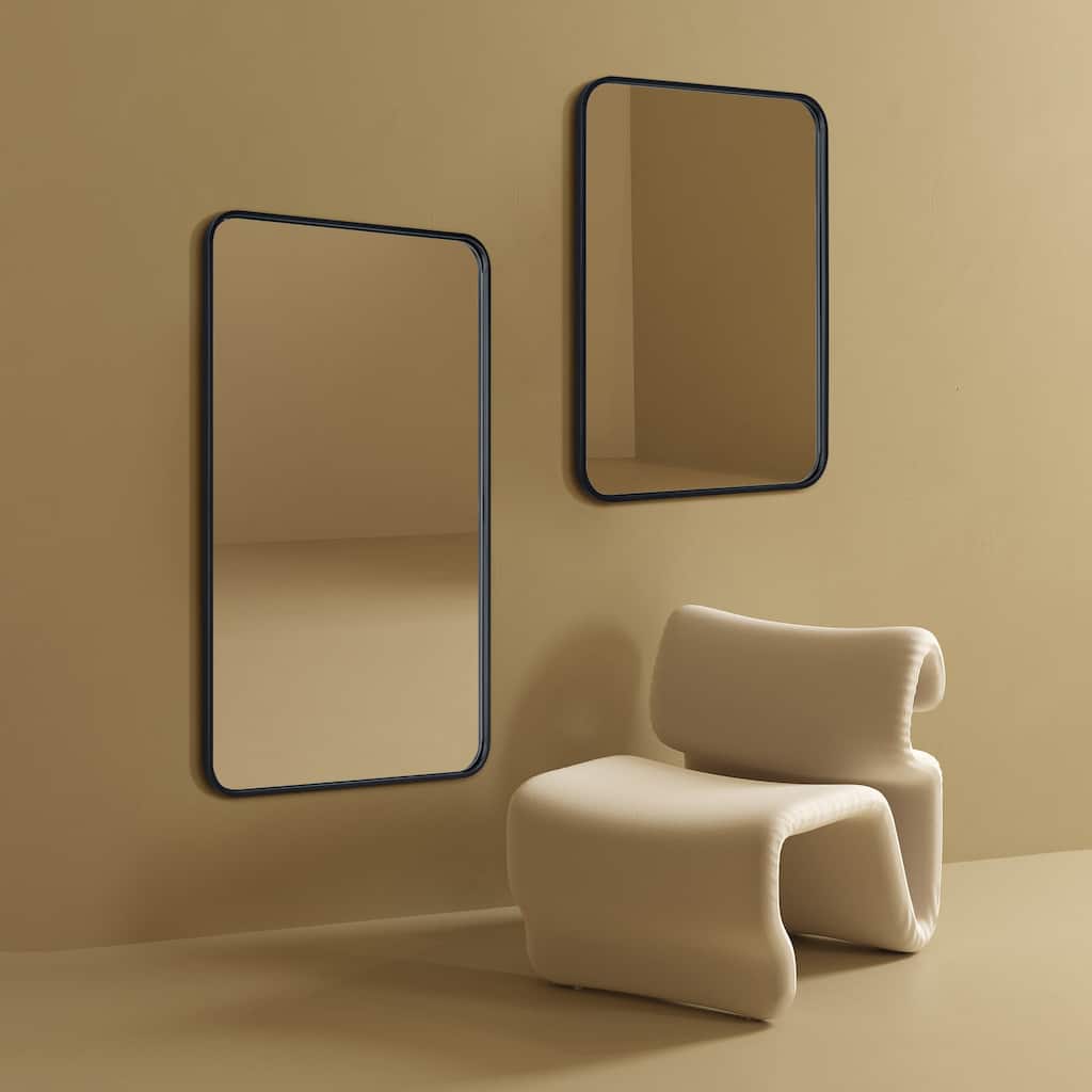 Rounded Rectangle Bathroom Vanity Mirror, Vertically/Horizontal Hanging