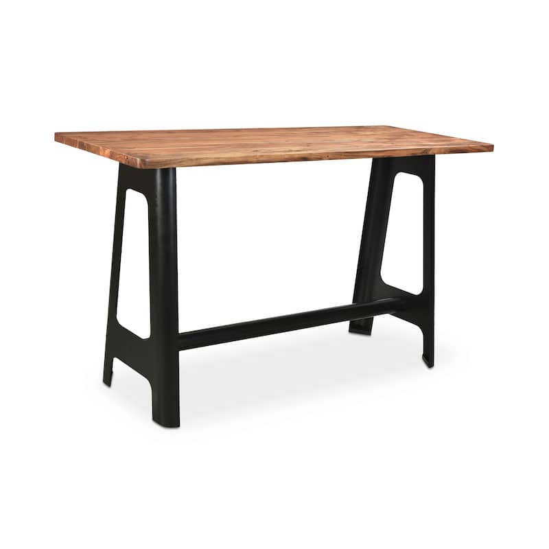 Aurelle Home Solid Caramel Industrial Bar Table