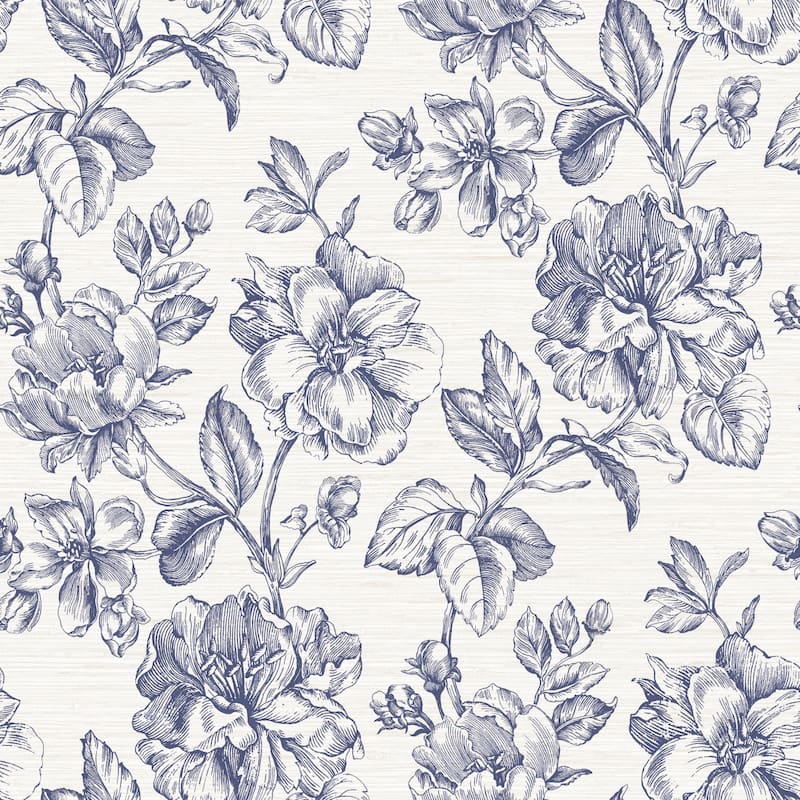 Blue Flower Girl Peel and Stick Wallpaper Blue By Roommates - Bed Bath ...