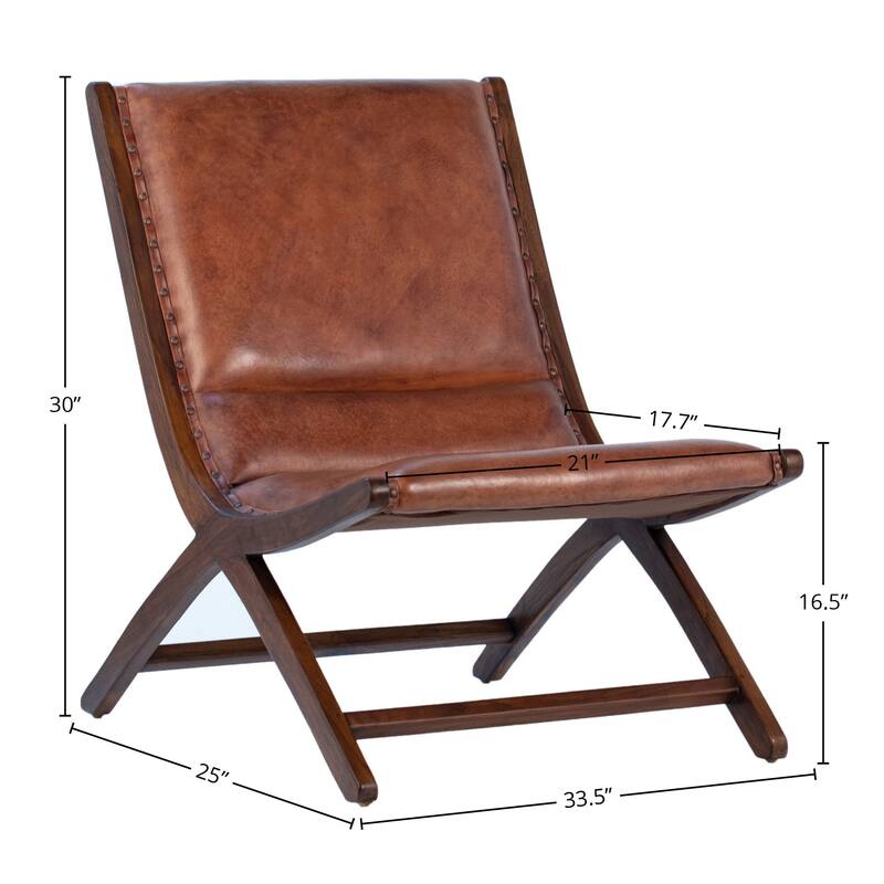 Glade Leather Upholstered Occasional Chair, Brown