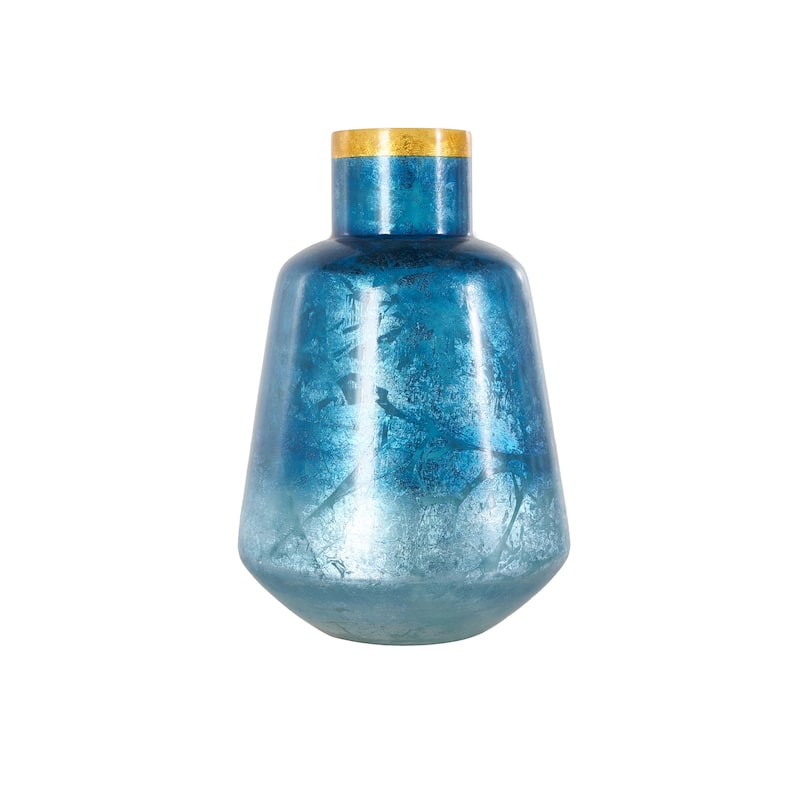 Glass Handmade Decorative Vase - Blue or Black - Roche River Decor