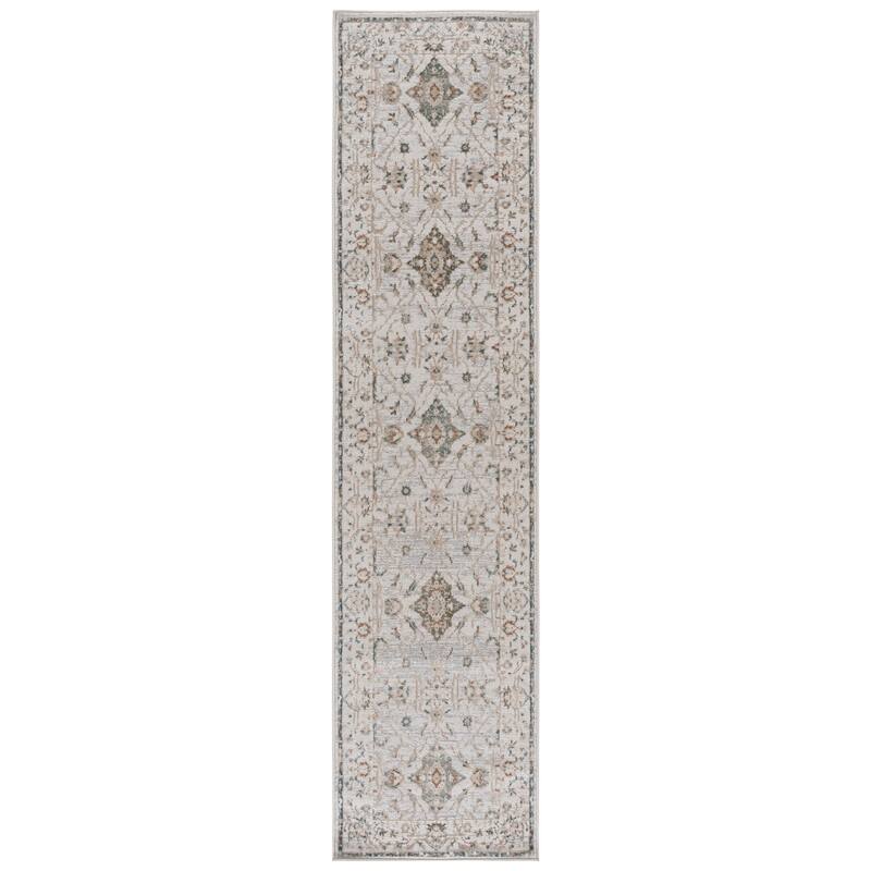 SAFAVIEH Maven Quirina Traditional Rug - 2'2" x 9' Runner - Ivory/Blue Rust